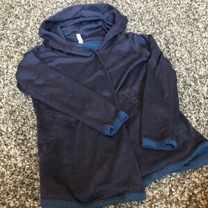 FIREFLY navy blue light hoodie with teal trim